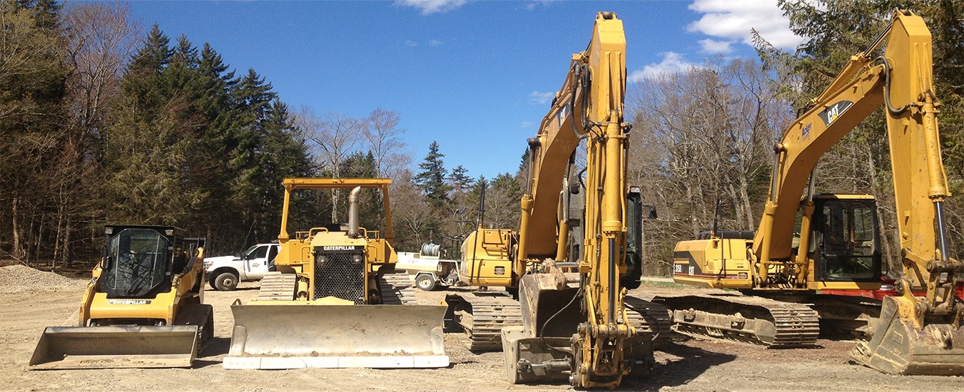 Excavating equipment in Vermont, showcasing excavating services.